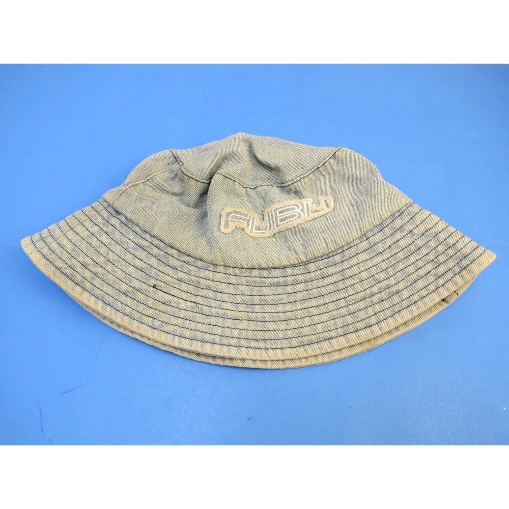Fubu y2k Faded Denim Bucket Hat Blue One Size Mens Accessories